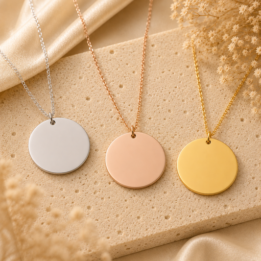 Collana medaglia tonda  Personalizzabile | Acciaio 316L
