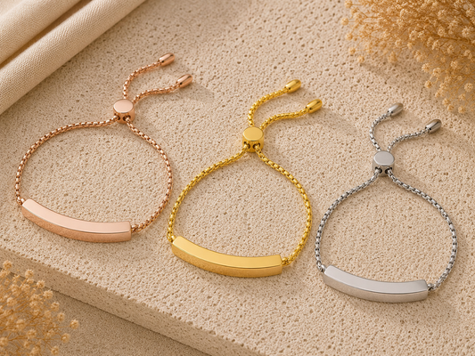 Bracciale Cordina piastra Personalizzabile | Acciaio 316 L