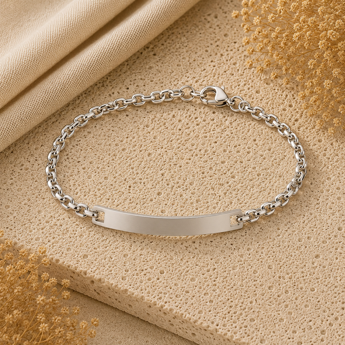 Bracciale Rolò piastra Personalizzabile | Acciaio 316 L