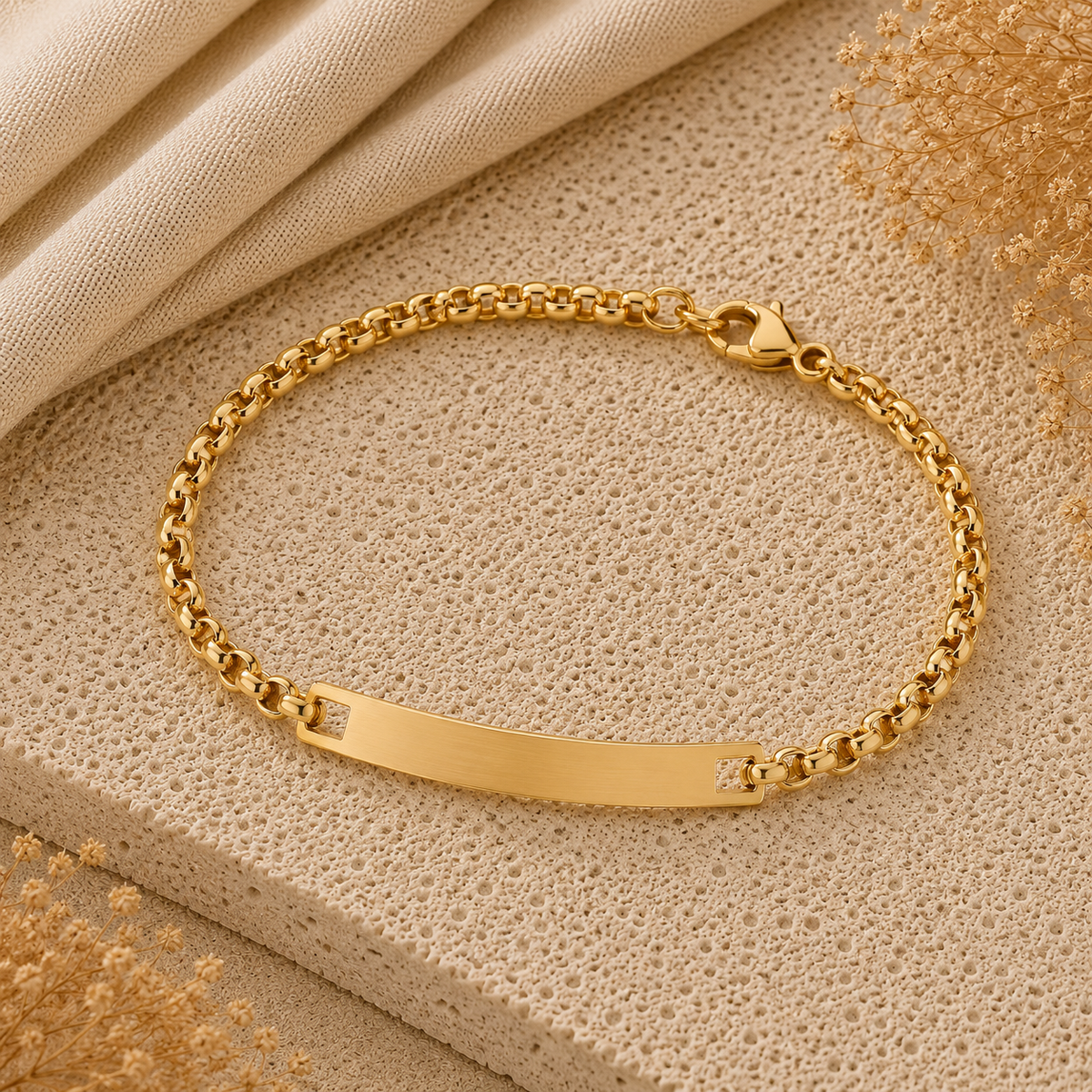 Bracciale Rolò piastra Personalizzabile | Acciaio 316 L