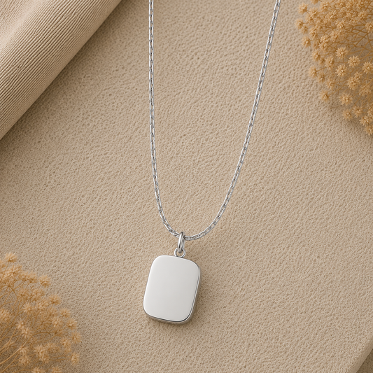 Collana rettangolo personalizzabile | Acciaio 316L