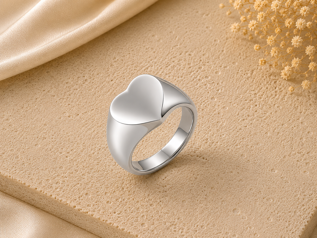 Anello personalizzabile Cuore | Acciaio 316 L