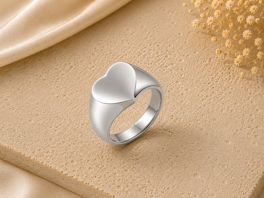 Anello personalizzabile Cuore | Acciaio 316 L